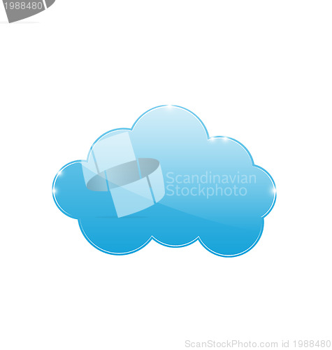 Image of Blue cloud isolated on white background