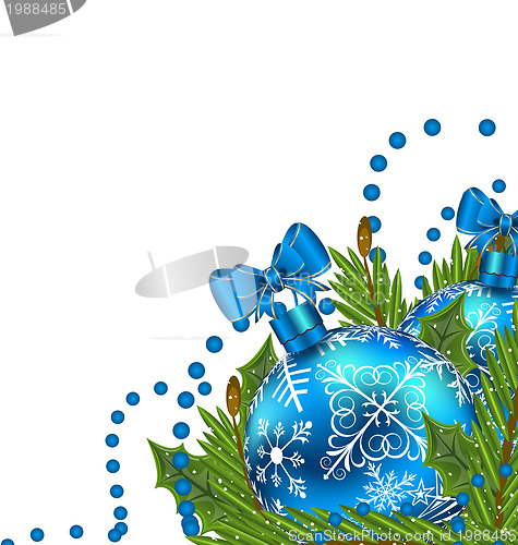 Image of Greeting card with Christmas balls
