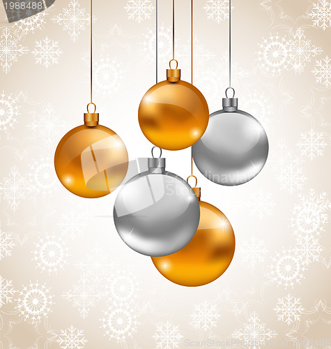 Image of Holiday background with Christmas balls