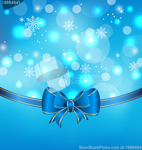 Image of Christmas glowing packing with bow