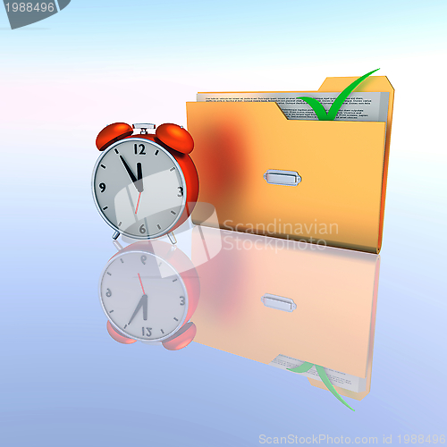 Image of Clock and folder