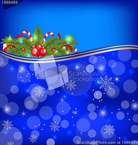 Image of Christmas glowing background with holiday decoration