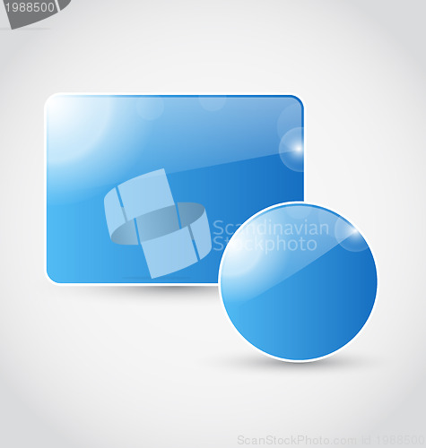 Image of Set blue speech bubbles isolated