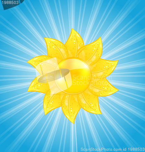 Image of Abstract background with sun and light rays