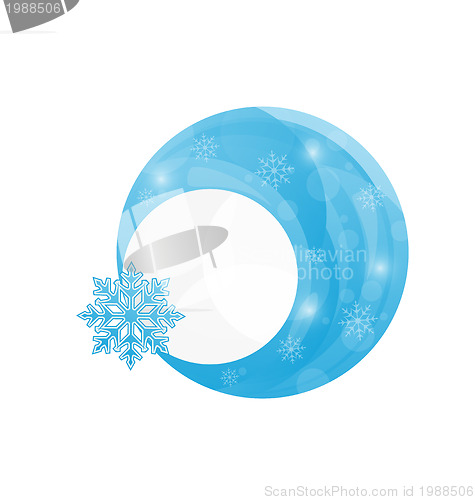 Image of Template frame design with christmas snowflake
