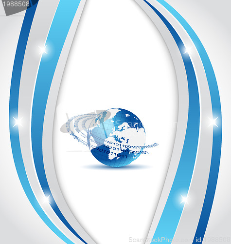 Image of Business card with Earth planet