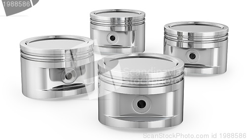 Image of Few engine pistons