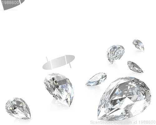 Image of Few pear cut diamonds