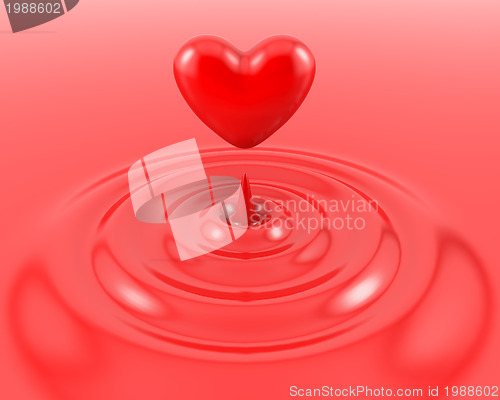 Image of Red heart and blood