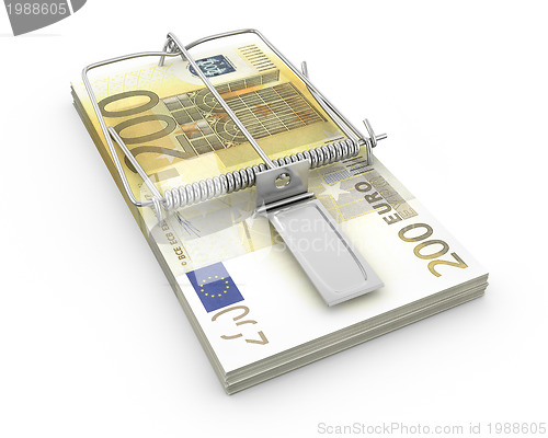 Image of Mouse trap made of pack of euro