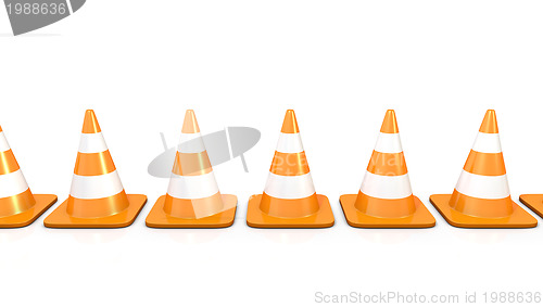 Image of Line of traffic cones
