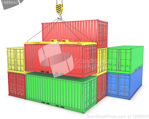 Image of Group of freight containers