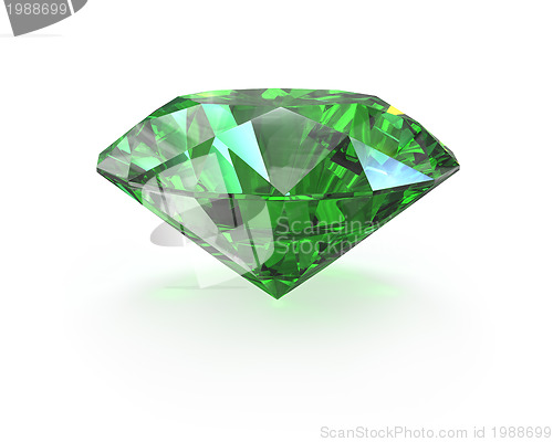 Image of Green round cut emerald