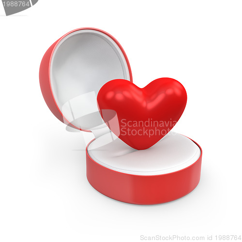 Image of Heart in a round gift box