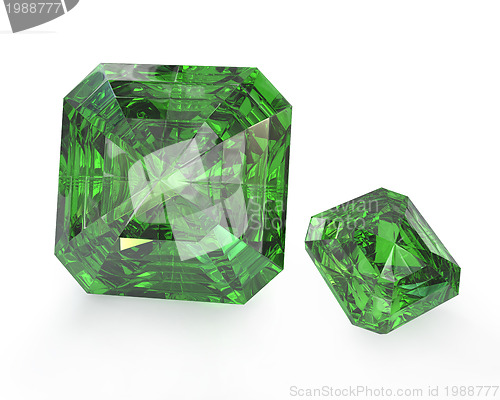 Image of Two green emeralds