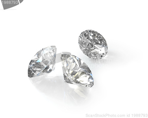 Image of Three round, old european cut diamonds