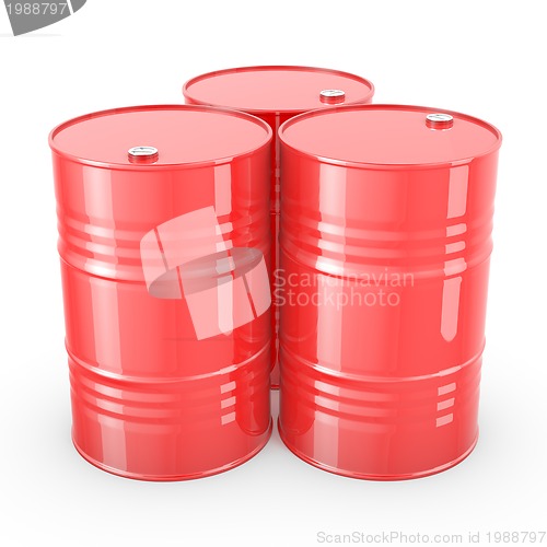 Image of Three red barrels