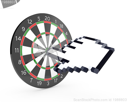 Image of Hand cursor hits the dartboard