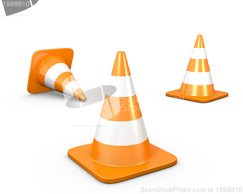 Image of Three road cones