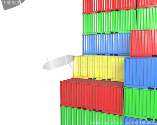 Image of Group of freight containers, with blanks space