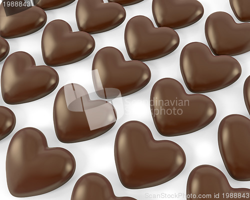 Image of Many heart shaped chocolate candies