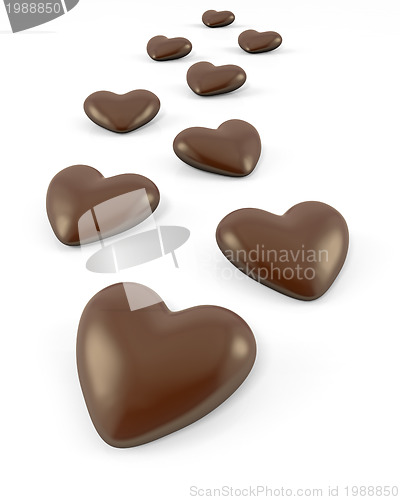 Image of Few heart shaped chocolate candies