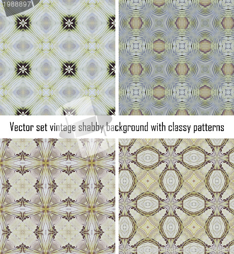 Image of Set vintage shabby background with classy patterns