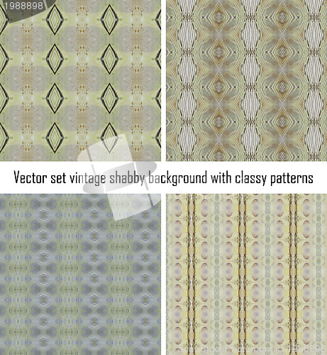 Image of Set vintage shabby background with classy patterns