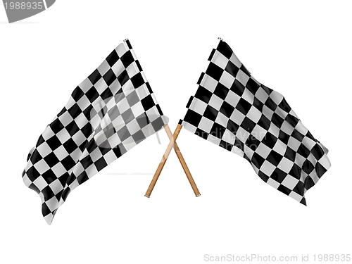Image of Checkered Flags. (Two Crossed Flags.)