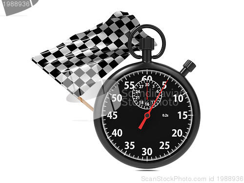 Image of Stopwatch with checkered flag.