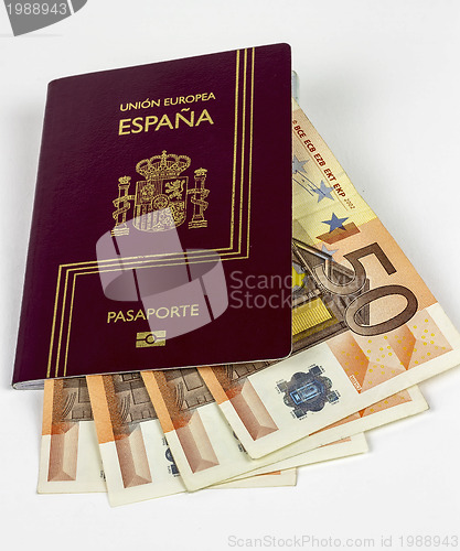 Image of Spanish Passport with Euros