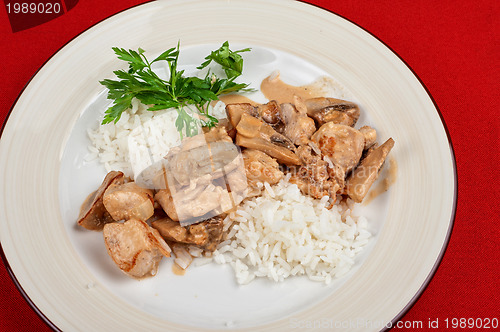 Image of rice with meat