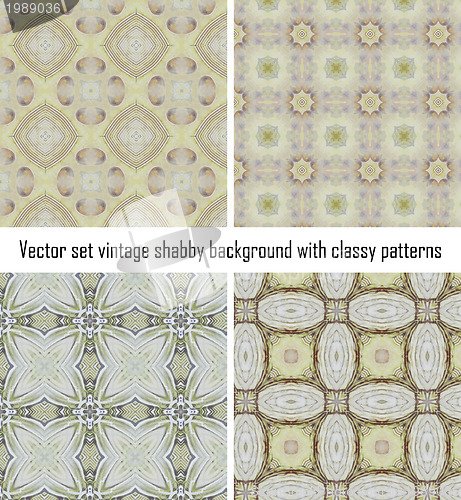 Image of Set vintage shabby background with classy patterns