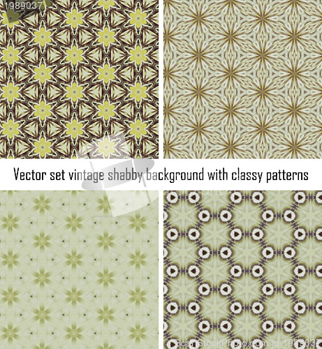 Image of Set vintage shabby background with classy patterns