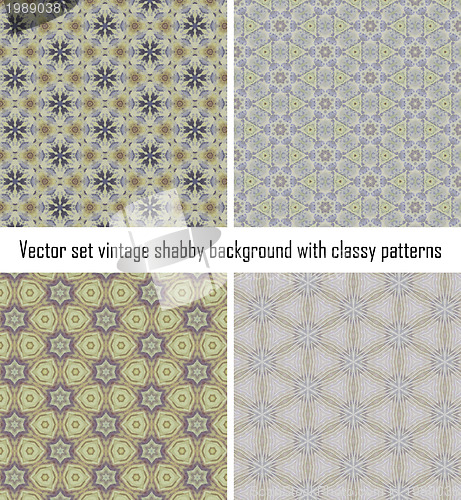 Image of Set vintage shabby background with classy patterns