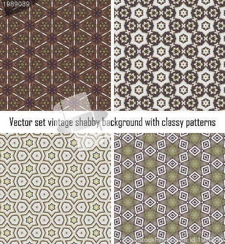 Image of Set vintage shabby background with classy patterns