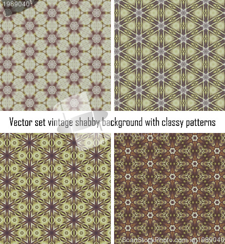 Image of Set vintage shabby background with classy patterns