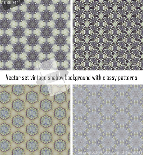 Image of Set vintage shabby background with classy patterns