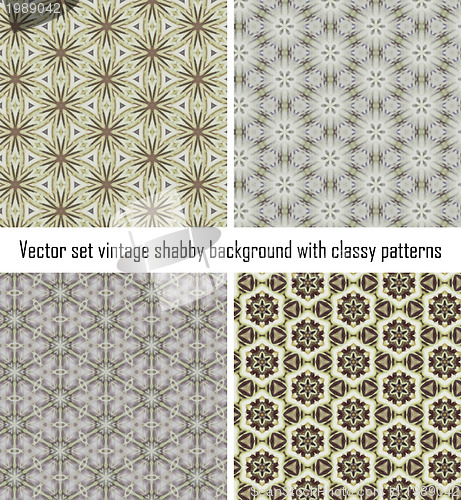 Image of Set vintage shabby background with classy patterns