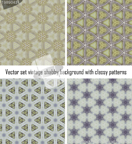 Image of Set vintage shabby background with classy patterns