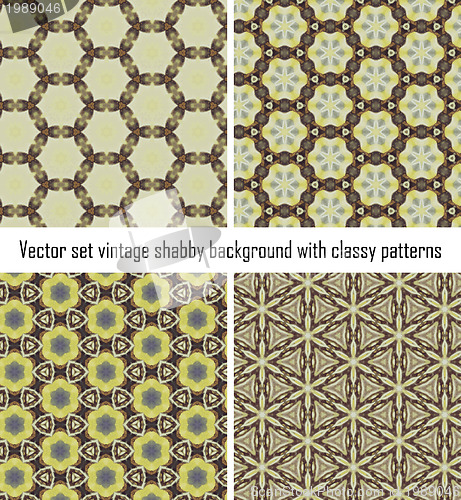 Image of Set vintage shabby background with classy patterns