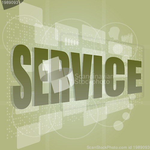Image of words service on digital screen, business concept