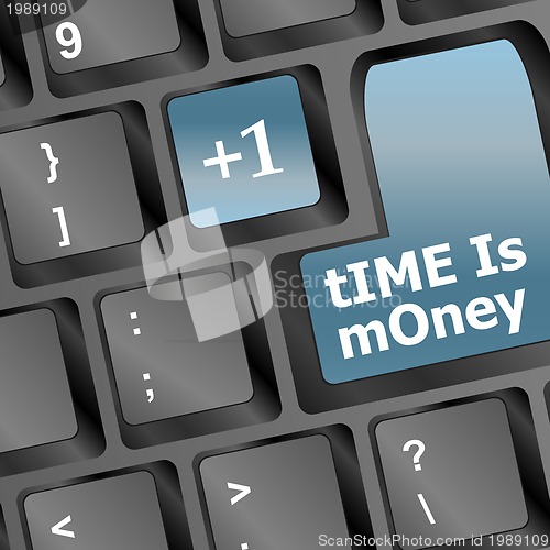 Image of Time is money keys showing hours, business concept