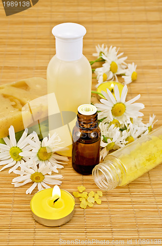Image of Oil with yellow soap and salt
