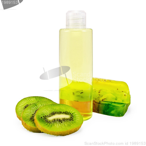 Image of Shower gel and soap and kiwi