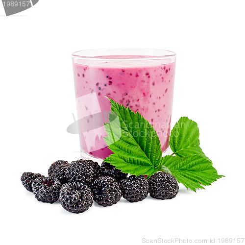 Image of Milk cocktail with blackberries