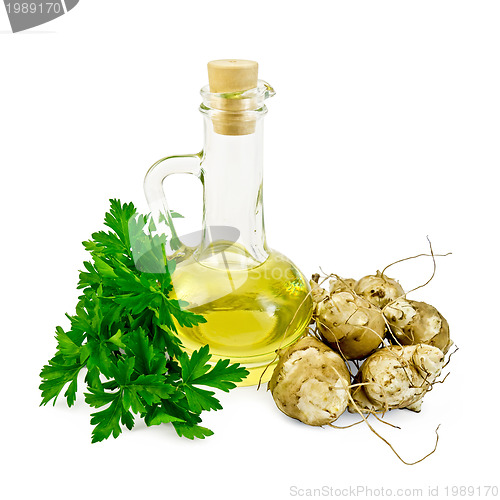 Image of Jerusalem artichokes with oil and parsley