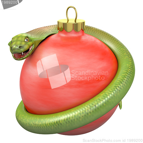 Image of Cobra on a red christmas bauble