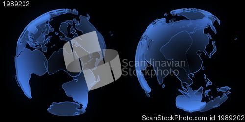 Image of X ray globe, Asia and Australia