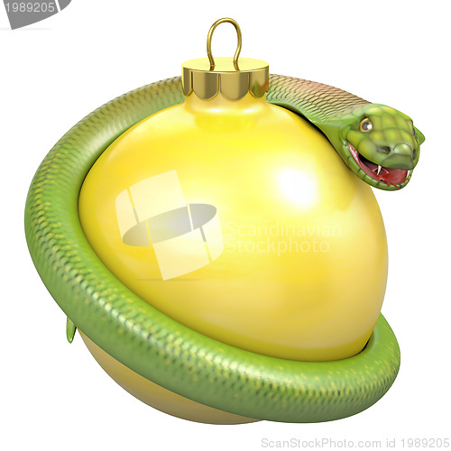 Image of Cobra on a yellow christmas bauble